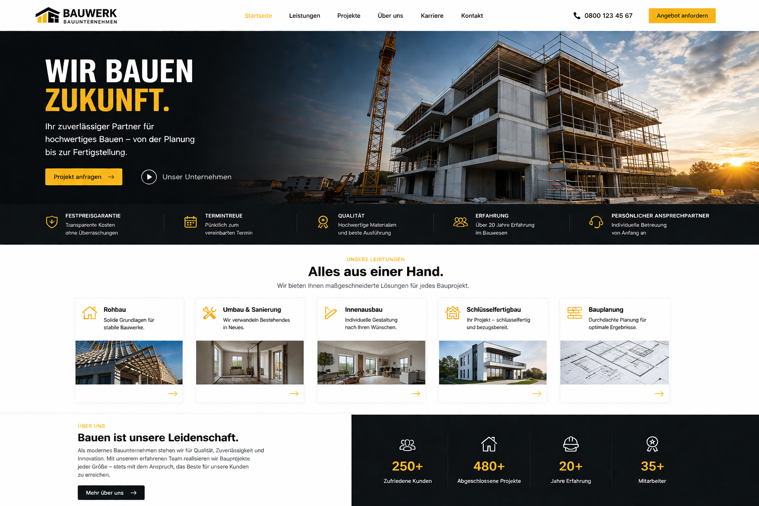 Website-Projekt Bauwerk Bauunternehmen in Berlin