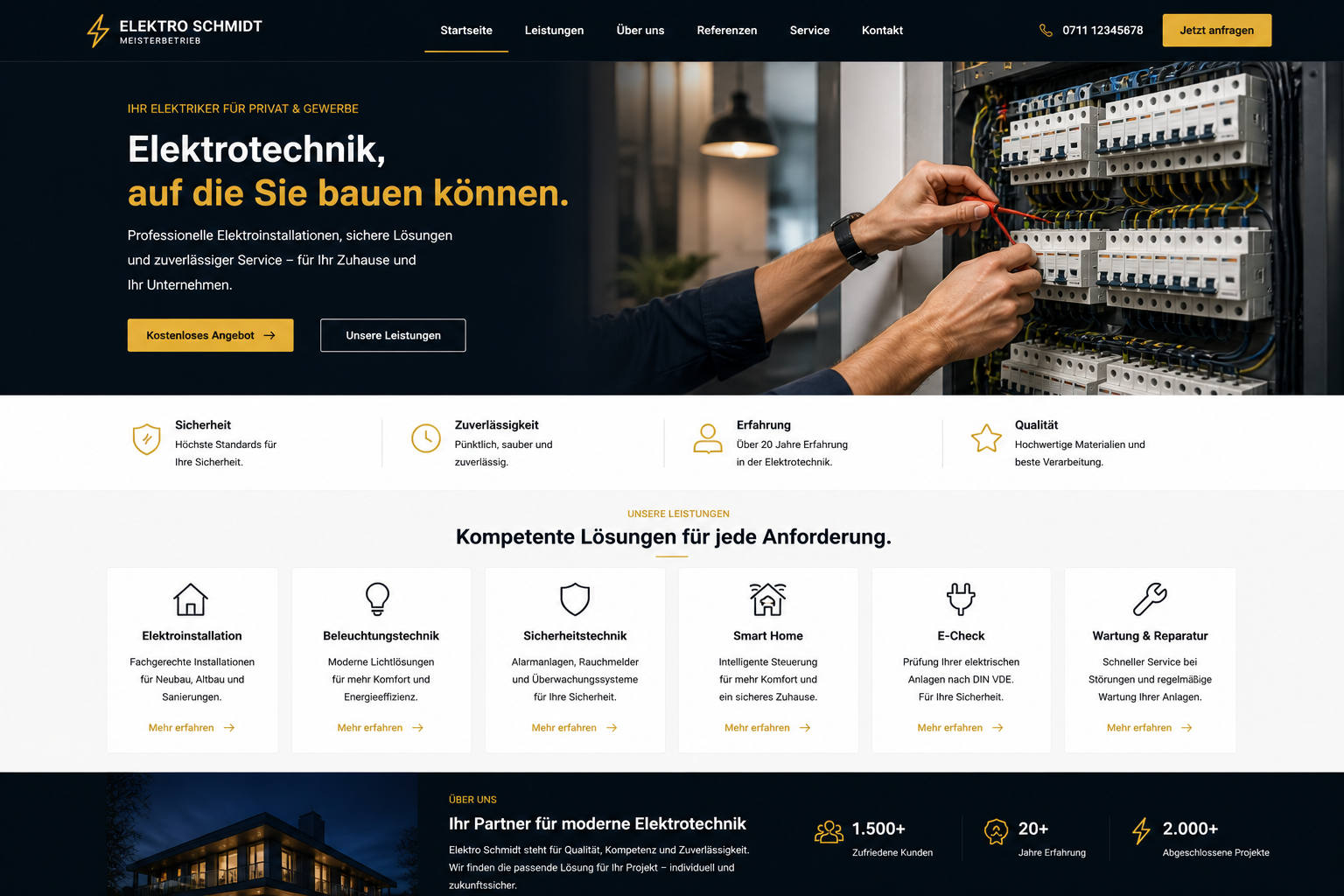 Website-Projekt Elektro Schmidt Meisterbetrieb in Nürnberg