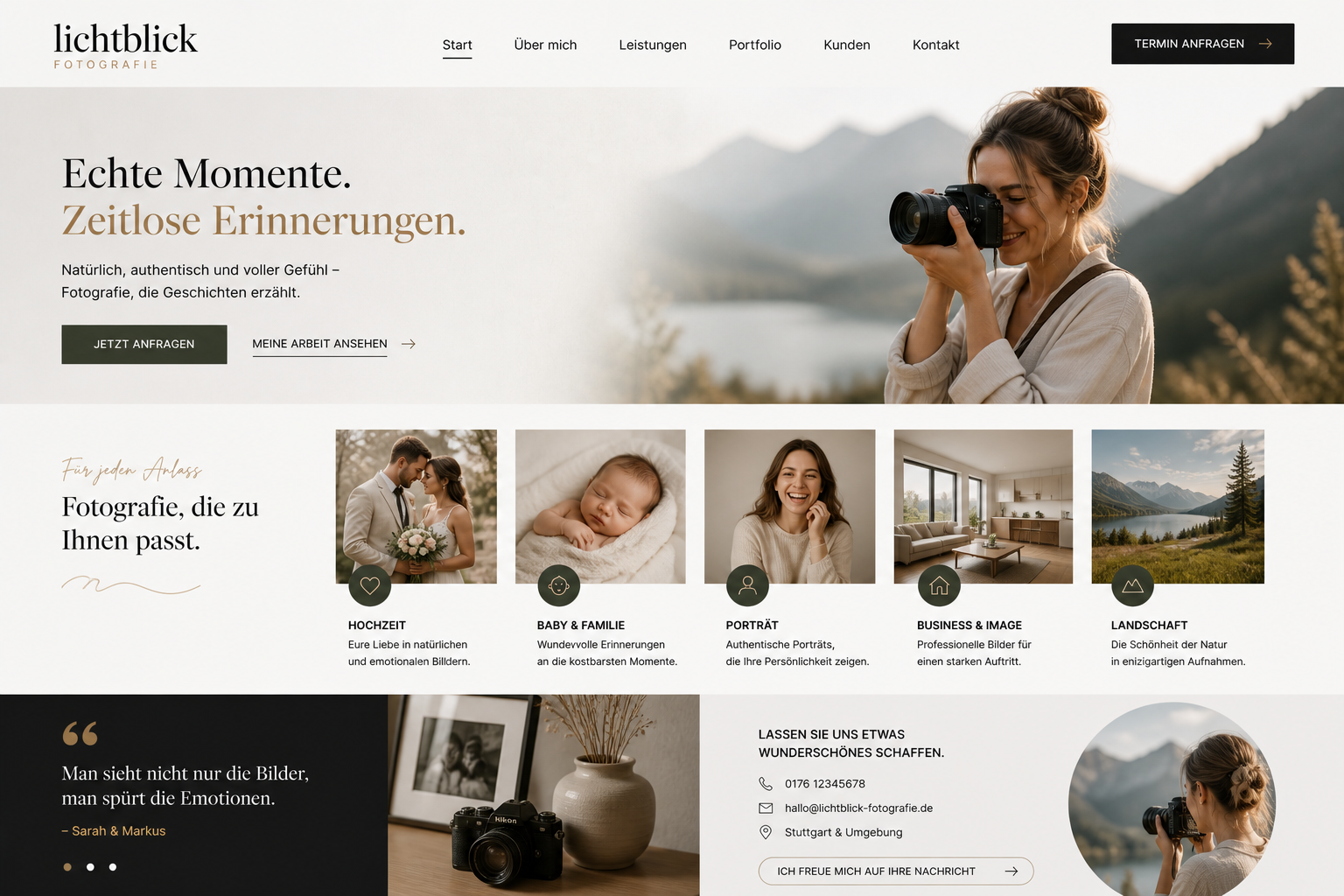 Website-Projekt Lichtblick Fotografie in München